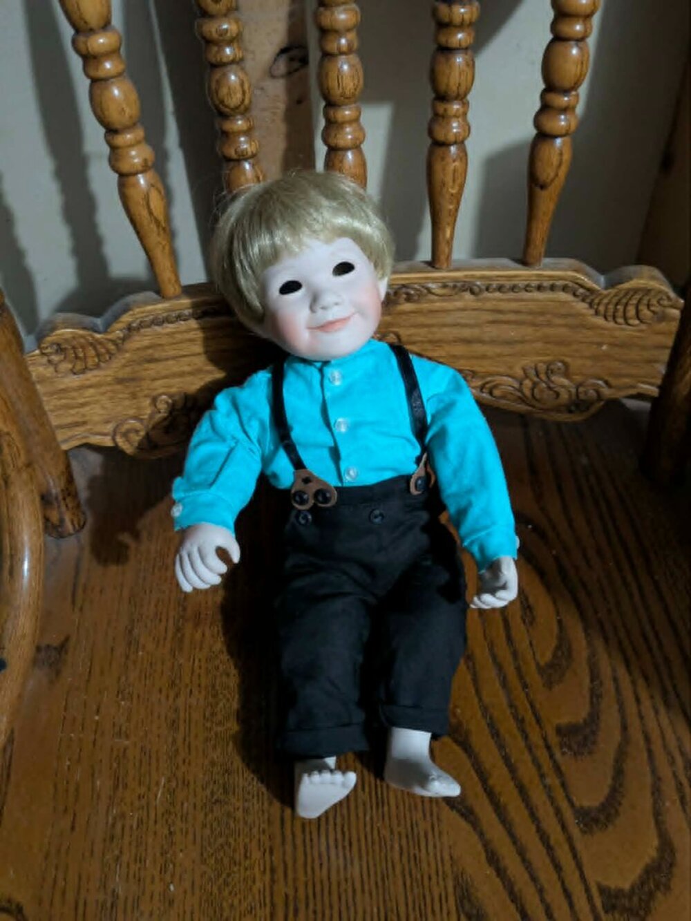 11" Vintage Amish Inspiration Collectible Porcelain Boy Doll Creepy Oddity Decor